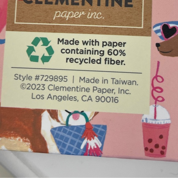 Clementine Dogs at the Pool Pink Gold Spiral Notebook Journals Pugs Corgis NEW - Picture 2 of 4